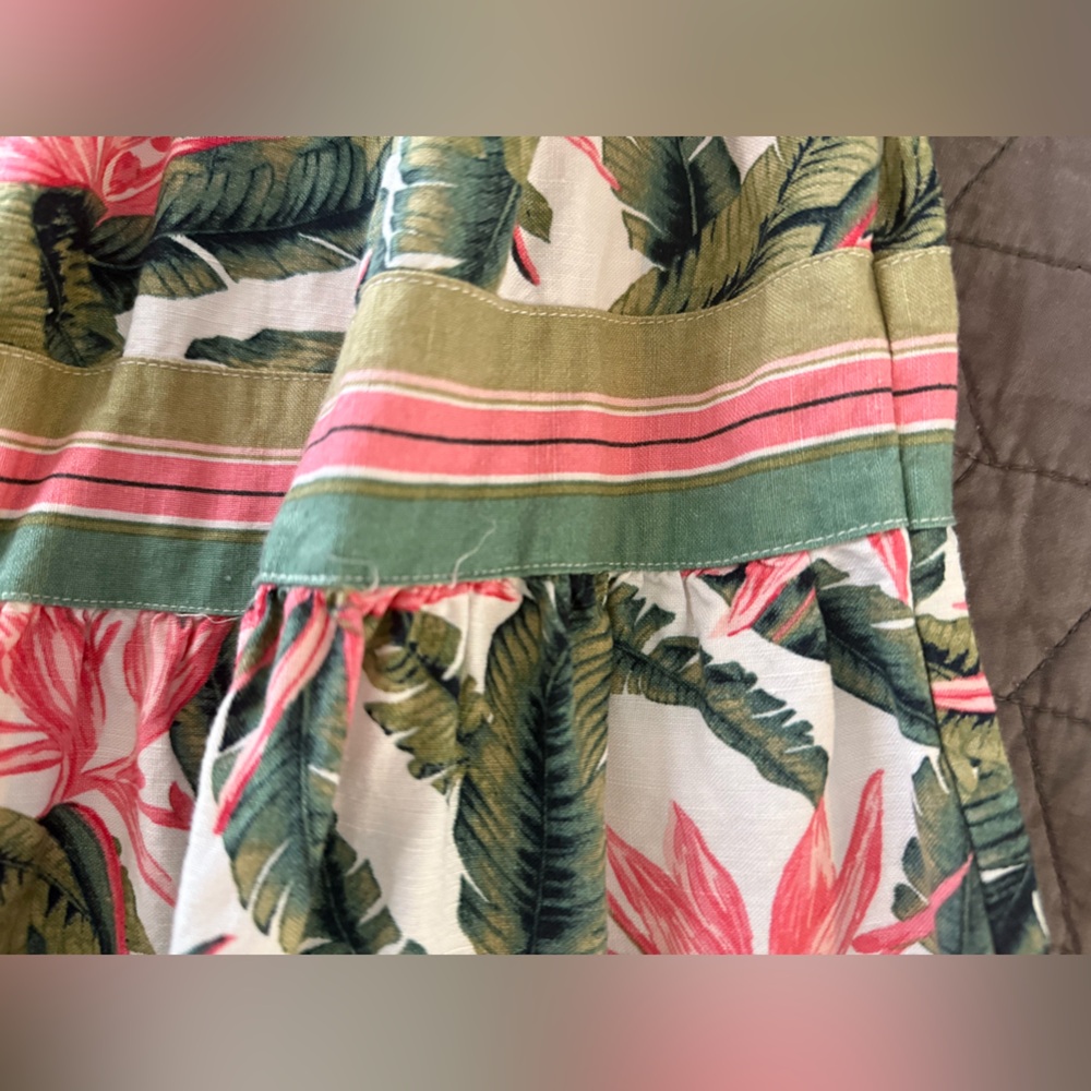 Loft Linen Blend Tropical Print Maxi Dress size 4 - Picture 10 of 15